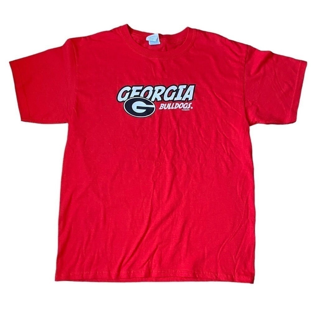 Gildan Georgia Bulldogs Red Graphic Tee Size Large Youth